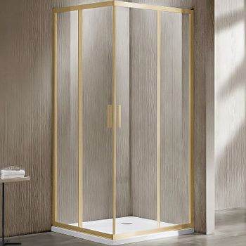 Душевой уголок Vincea Garda 100x80 VSS-1G8010CLG профиль Брашированное золото стекло прозрачное — фото 1, Прямоугольные душевые уголки
