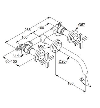 Смеситель для раковины Kludi Nova Fonte 201440520 Хром — фото 3, Смесители для раковины
