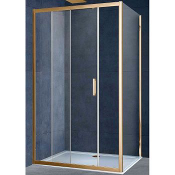 Душевой уголок Vincea Alpha 150x90 VSR-3AL9015CLG профиль Брашированное золото стекло прозрачное — фото 1, Прямоугольные душевые уголки