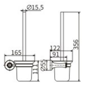 Ершик для унитаза CeramaLux Valencia 88513G Золото — фото 2, Ершики для унитаза