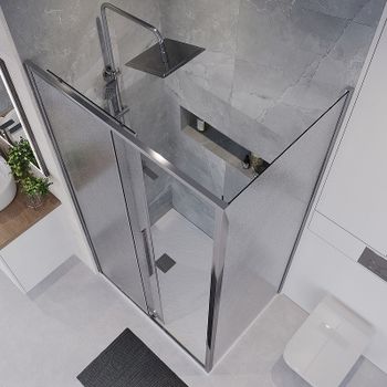 Душевой уголок Niagara Nova 130х100 NG-65-13CH-CH100-34 профиль Хром стекло шиншилла — фото 5, Прямоугольные душевые уголки