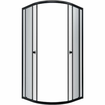 Душевой уголок Triton Альфа-Блэк 90х90 Щ0000054224 профиль Черный стекло прозрачное — фото 1, Душевые уголки четверть круга