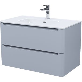 Тумба с раковиной Iddis Edifice 80 EDI80L0i95K подвесная Светло-серая — фото 2, Тумбы с раковиной