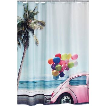 Штора для ванны Ridder Palms and Balloons 180х200 42173000 цветная — фото 1, Шторы для ванной