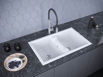 Кухонная мойка Paulmark Tandem 80/2 PM238150-WH Белый — фото 3, Кухонные мойки