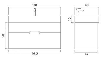 Тумба под раковину Creto Malibu 100 7-1079CS подвесная Chocolate Soft — фото 4, Тумбы под раковину