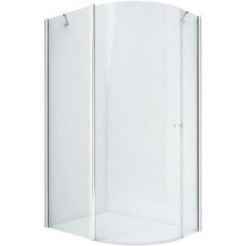 Душевой уголок New Trendy New Soleo Chrome 100х80 K-0421 профиль Хром стекло прозрачное — фото 1, Асимметричные душевые уголки