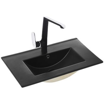 Раковина WeltWasser Deilbach 7517 60 MT-BL 10000005571 Черная матовая — фото 1, Раковины встраиваемые сверху