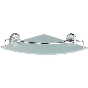 Стеклянная полка Haiba HB1921-1 угловая Хром — фото 1, Полки для ванной и душа