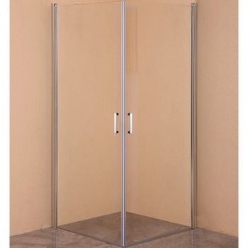 Душевой уголок Orange E04-100TCR 100x100 профиль Хром стекло прозрачное — фото 1, Квадратные душевые уголки