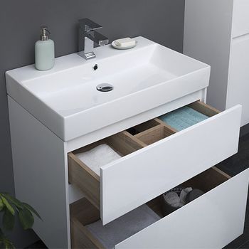 Тумба под раковину Aquanet Бруклин 60 203958 подвесная Белая 203958 — фото 5, Тумбы под раковину