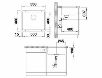 Кухонная мойка Blanco Rotan 500-U 521352 Шампань — фото 3, Кухонные мойки