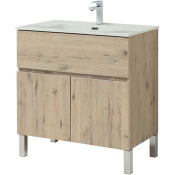 Тумба под раковину Aquanet Алвита New 80 277553 Дуб Веллингтон — фото 3, Тумбы под раковину