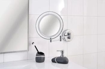 Косметическое зеркало Ridder Jasmin О3203100 с подсветкой с увеличением Хром — фото 4, Косметические зеркала