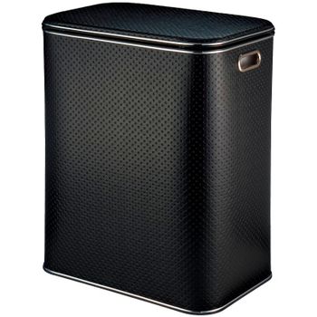 Корзина для белья Geralis PBH-S Punto Черная, кант Хром, большая — фото 1, Корзины для белья