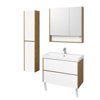 Тумба под раковину Aquaton Сканди 90 1A251901SDZ90 подвесная Белый Дуб рустикальный — фото 8, Тумбы под раковину