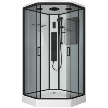 Душевая кабина Niagara Premium 90x90 NG-6901-01GD Black с гидромассажем — фото 1, Душевые кабины