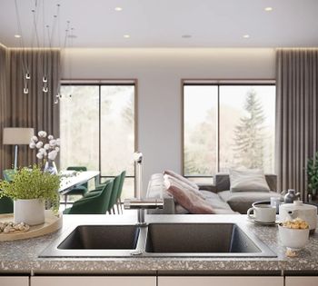 Кухонная мойка Domaci Бьелла DMC-76K GWS-76K-308 Черная — фото 4, Кухонные мойки