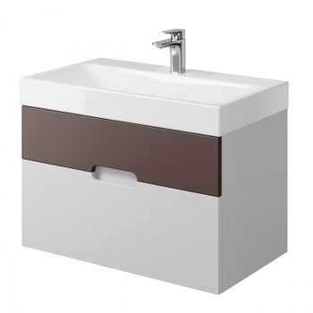 Тумба под раковину Creto Malibu 80 7-1078CS подвесная Chocolate Soft — фото 2, Тумбы под раковину