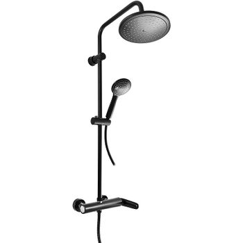 Душевая система Rav Slezak Tigris TG182.5/3CMATC Черный матовый Хром — фото 1, Душевые стойки