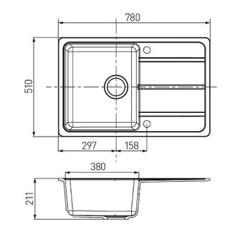 Кухонная мойка Aquaton Аманда 78 1A712832AD240 Жемчуг — фото 3, Кухонные мойки