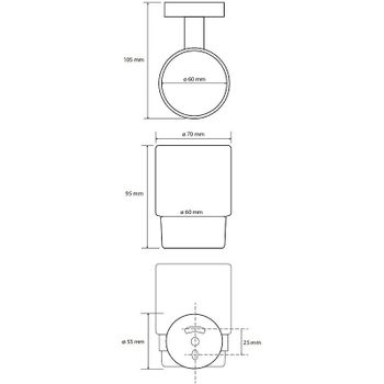 Стакан для зубных щеток Bemeta Amber 155110012 Медное золото матовое — фото 2, Стаканы для зубных щеток
