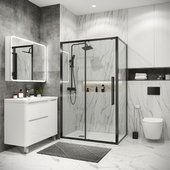 Душевой уголок Grossman Cosmo 110х80 120.K33.02.1180.42.00 профиль Графит сатин стекло прозрачное — фото 1, Прямоугольные душевые уголки