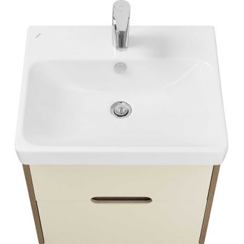 Тумба под раковину Aquaton Оливия 55 1A254201OLVG0 подвесная Бежевый Дуб Веллингтон — фото 3, Тумбы под раковину