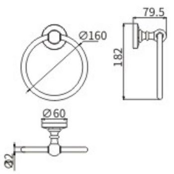 Кольцо для полотенец CeramaLux Caps 51306 Хром — фото 2, Полотенцедержатели