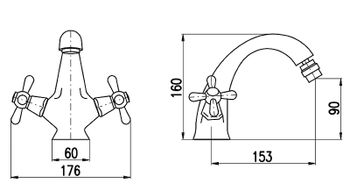 Смеситель для биде Rav Slezak Morava retro MK543.5 Хром — фото 2, Смесители для биде