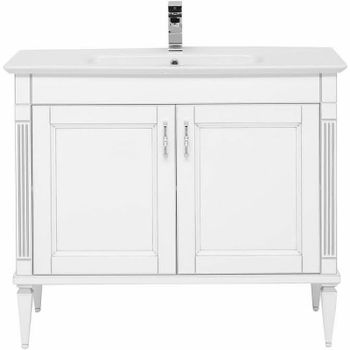 Тумба под раковину Aquanet Селена 105 201650 Белая Патина серебро — фото 1, Тумбы под раковину