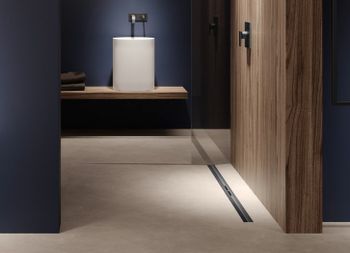 Душевой лоток Tece Drainprofile 100 671001 с решеткой PVD Brushed Black Chrome — фото 2, Душевые лотки