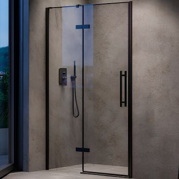 Душевая дверь Ravak Cool COSD2-120 X0VVGC300Z1 профиль Черный стекло Transparent — фото 1, Распашные душевые двери