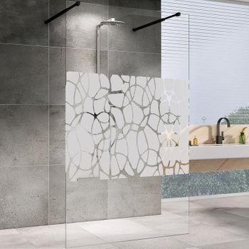 Душевая перегородка Abber Immer Offen 100 AG68100BF8 профиль Черный стекло прозрачное с рисунком — фото 1, Душевые перегородки