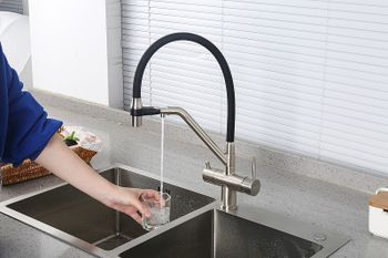 Смеситель для кухни Gappo G4398-85 Сатин Черный — фото 16, Смесители для кухни