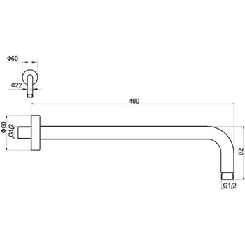 Кронштейн для верхнего душа Aquatek AQ2176MB Черный матовый — фото 2, Кронштейны для верхнего душа