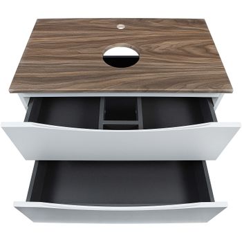 Тумба под раковину Bond Cube 80 T09805 подвесная Белая матовая Дуб — фото 6, Тумбы под раковину