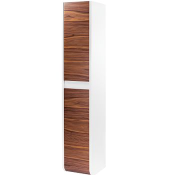 Шкаф пенал Veedi Vision 35 VSN000P-L подвесной Дуб орех Белый — фото 1, Пеналы для ванной комнаты