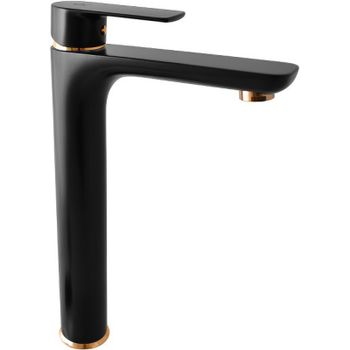 Смеситель для раковины Rav Slezak Vltava VT430.5CMATZ Черный матовый Золото — фото 1, Смесители для раковины