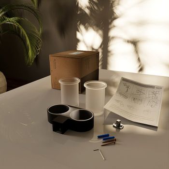 Стакан для зубных щеток Altasan Лотос ЛТ42ЧМ двойной Черный матовый — фото 3, Стаканы для зубных щеток