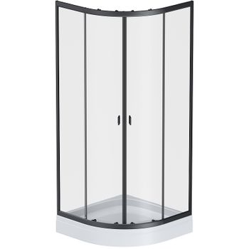 Душевой уголок AM.PM X-Joy Twin Slide 80х80 W88G-205-080BT64 профиль Черный матовый стекло прозрачное — фото 5, Душевые уголки четверть круга