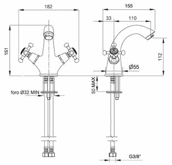 Смеситель для раковины Migliore Lady 18817 Бронза — фото 3, Смесители для раковины
