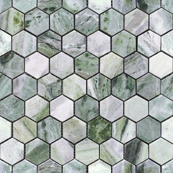 Мозаика Caramelle mosaic Pietrine Hexagonal Onice Verde oliva POL hex 28,9x29,2 см — фото 1, Мозаика