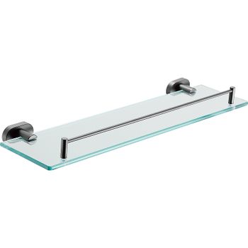 Стеклянная полка Belz B905 B90507 Вороненая сталь — фото 1, Полки для ванной и душа