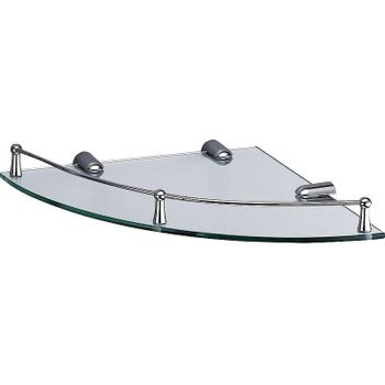 Стеклянная полка WasserKRAFT K-544 угловая Хром — фото 1, Полки для ванной и душа