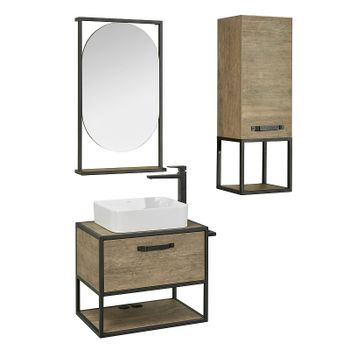 Тумба под раковину Aquaton Лофт Фабрик 65 1A242301LTDY0 подвесная Дуб кантри — фото 8, Тумбы под раковину