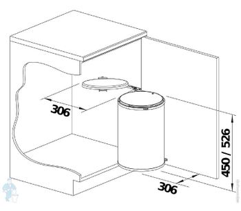 Ведро для мусора Blanco Singolo XL 526377 Серое — фото 3, Мусорные ведра