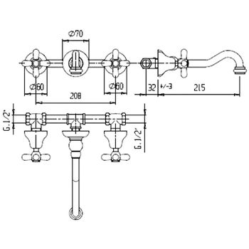 Смеситель для раковины Cezares Golf GOLF-BLS1-02 Бронза — фото 2, Смесители для раковины