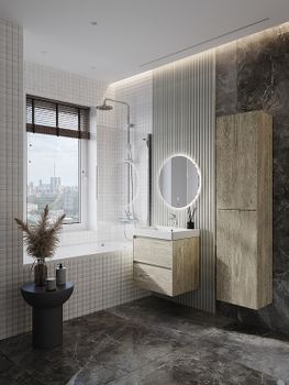 Тумба под раковину Roca Ona 60 A857613512 подвесная Светлый дуб — фото 5, Тумбы под раковину