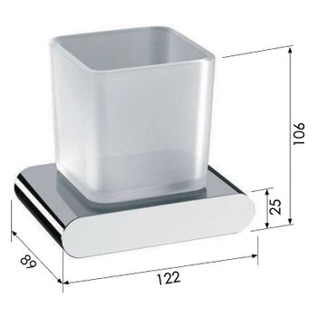 Стакан для зубных щеток Remer Lounge LN15CR Хром — фото 2, Стаканы для зубных щеток